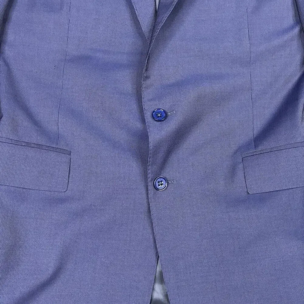 Ralph Lauren Black Label Pinstripe Wool Blazer Men's 42R Navy Blue Made In Italy